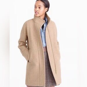 J.CREW Stadium cloth by Nello Gori cocoon tan coat